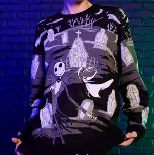 Our Universe Nightmare Before Christmas Jack Zero Graveyard Intarsia Sweater XL